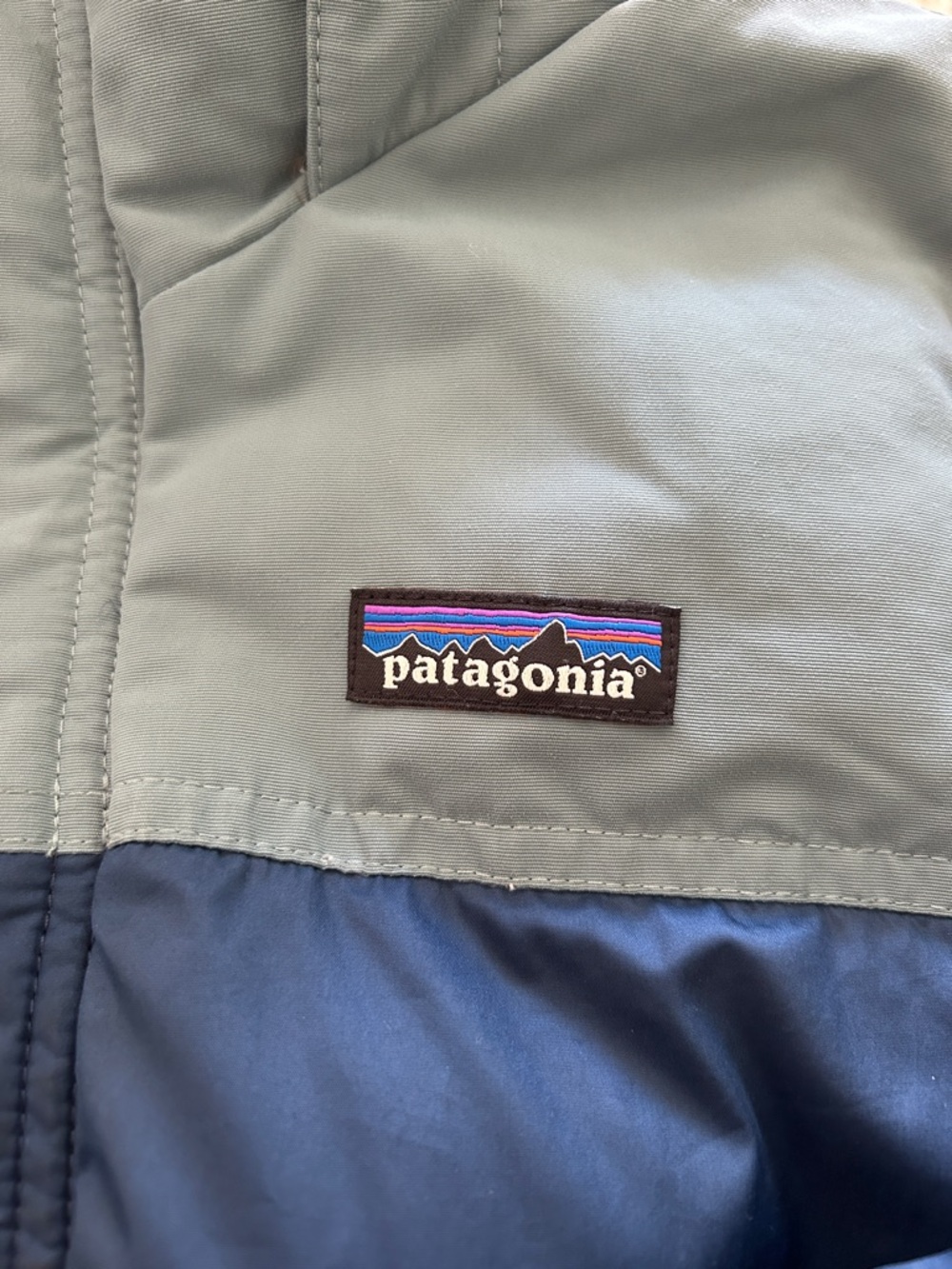Patagonia Kids Navy & Sage Hooded Puffer Jacket